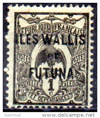 WALLIS & FUTUNA ISLANDS 1920 Bird -  1c  - Black On Green  MH - Ungebraucht