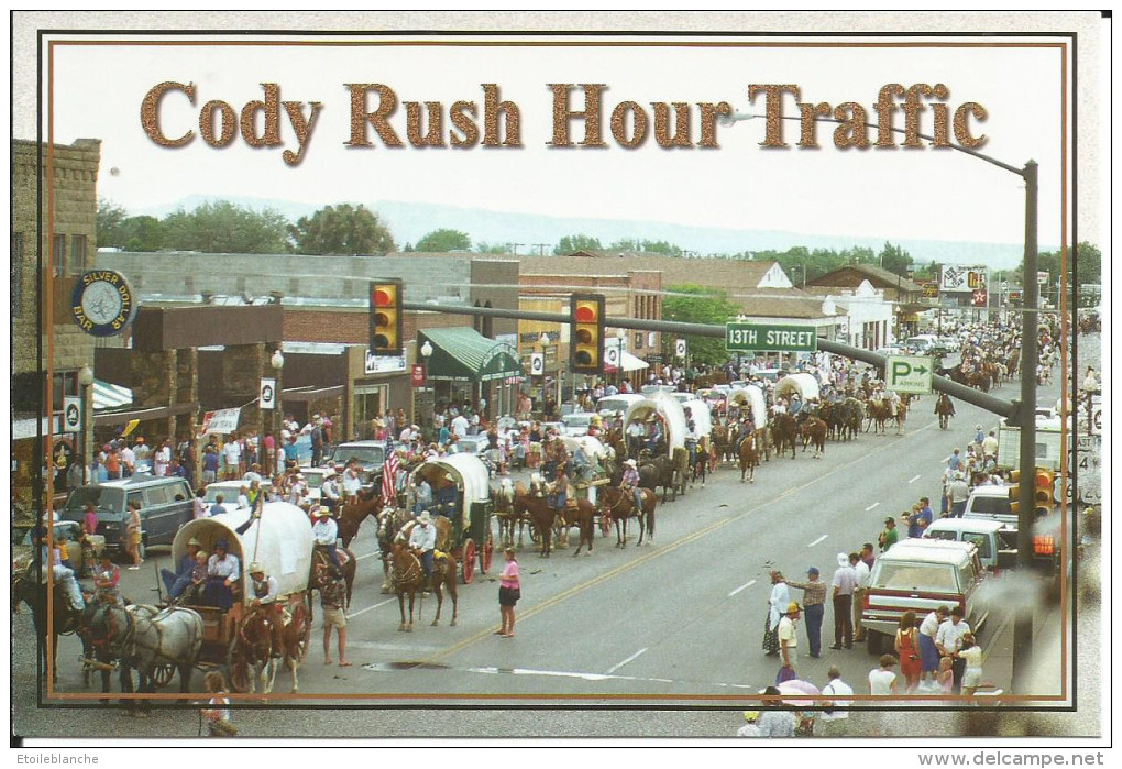 CPM USA, CODY - Rush Hour Traffic (Wyoming) - Diligences, Chevaux, Attelages (fête Locale) - Cody