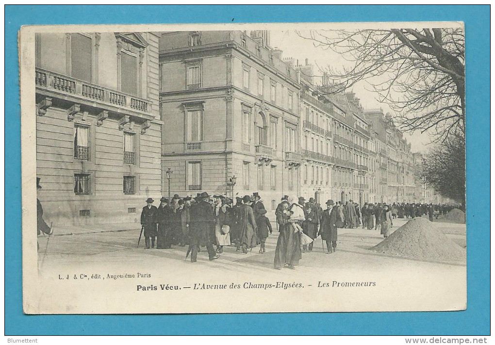 CPA Animée PARIS VECU - L'avenue Des Champs Elysées - Les Promeneurs - Champs-Elysées