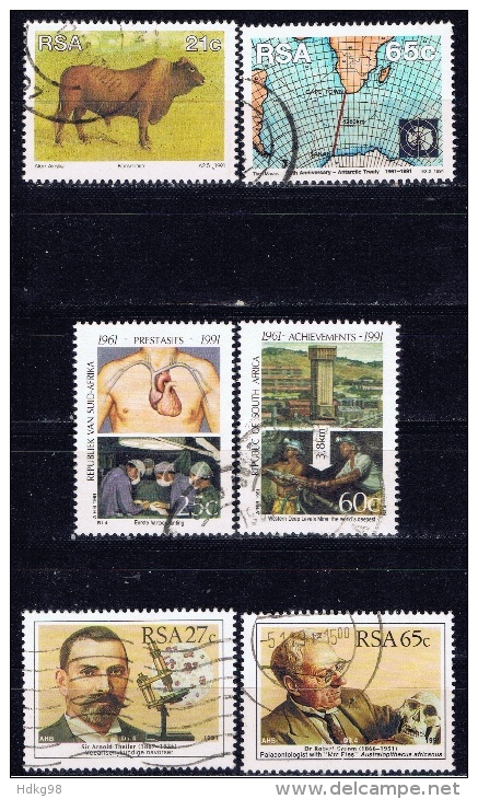 RSA+ Südafrika 1991 Mi 814 818 821 825 827 830 Wissenschaft, Antarktisvertrag, Rind - Used Stamps