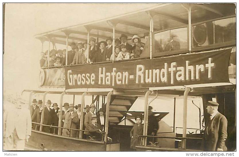 - Ref -H108 - Allemagne - Hamburg - Carte Photo Bateau - Grosse Hafen - Rundfahrt - Carte Photo Bon Etat - - Autres & Non Classés