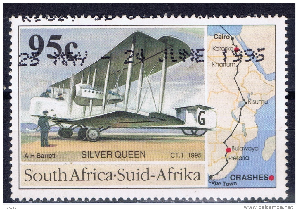 RSA+ Südafrika 1995 Mi 952 953 972 Trans-Afrika-Flug, Tourismus, Gandhi - Gebruikt