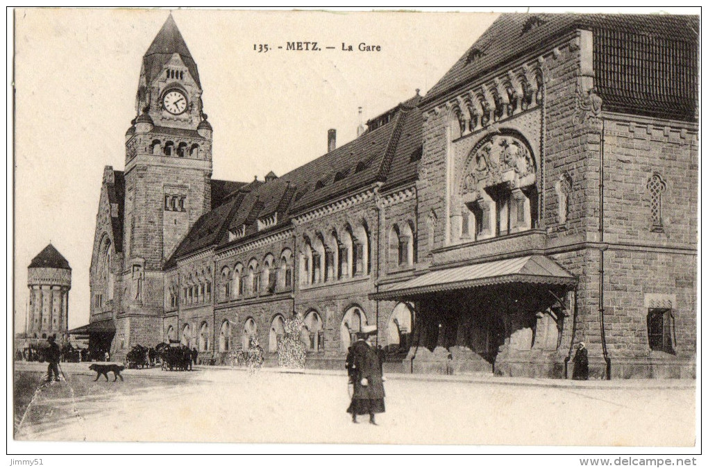 CARTE POSTALE ANCIENNE - ANIMEE - GARE DE METZ - DOS VERT - Metz