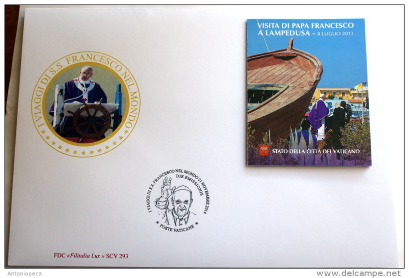 VATICANO 2014 -   VIAGGI DEL PAPA NEL 2013,  LAMPEDUSA -  FDC BOOKLET, LIBRETTO - Unused Stamps