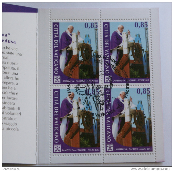 VATICANO 2014 -   VIAGGI DEL PAPA NEL 2013,  LAMPEDUSA -  FDC BOOKLET, LIBRETTO - Unused Stamps