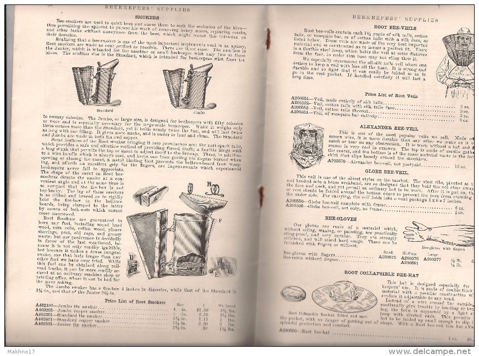 Apiculture Apiculteurs Abeilles Miel Ruches 4 Catalogues Et Tarifs Français Et Américains Env 1918 - Matériel Et Accessoires