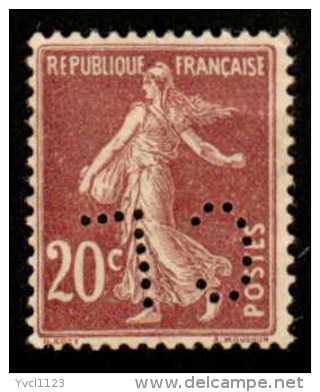 FRANCE - Scott #166 Sower (*) / Used Perfins Stamp - Other & Unclassified