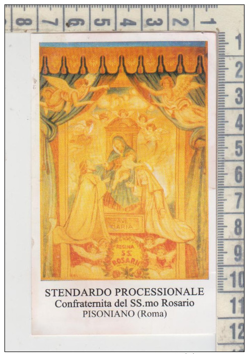 Santini Santino Confraternita Del Rosario Pisoniano Roma Stendardo Processionale - Images Religieuses