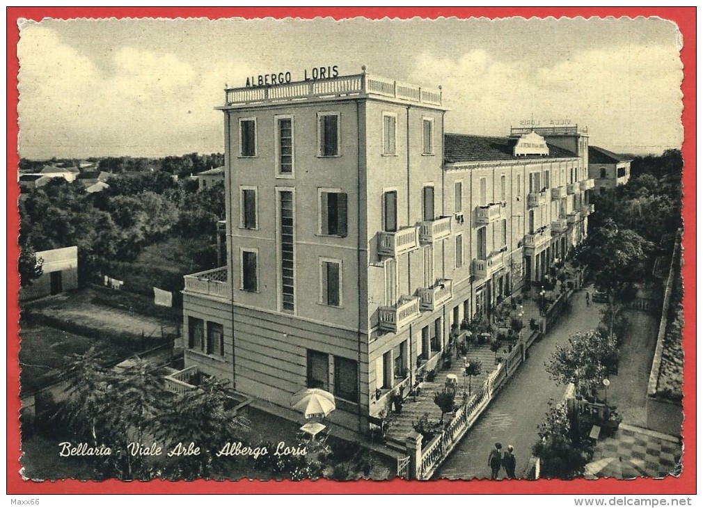 CARTOLINA VG ITALIA - BELLARIA (RN) - Viale Arbe - Albergo Loris - 10 X 15 - ANNULLO 1952 - Rimini