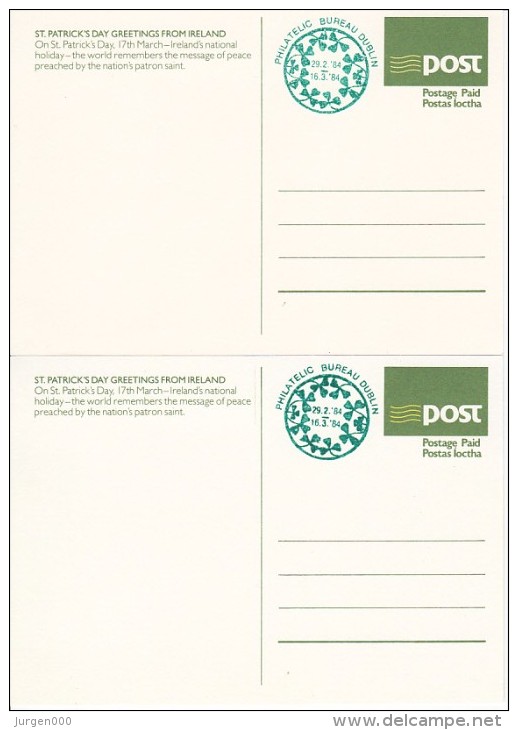 Entiers, St. Patrick's Day, 1984 (X09728) - Postal Stationery