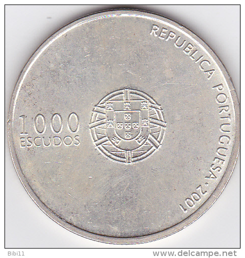 PORTUGAL 1000 ESCUDOS 2001 .10e Championnat Européens De Football Euro 2004 .argent - Portugal