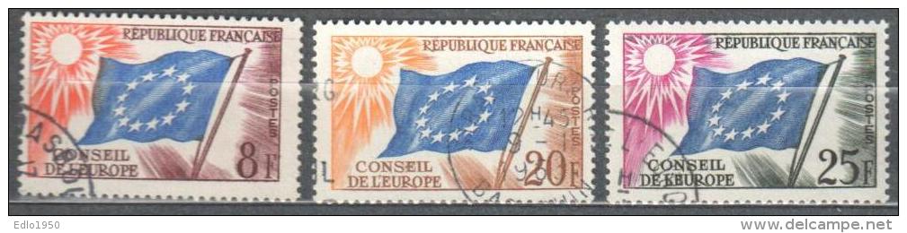France 1958 Council Of Europe Service Michel 2 - 4 - 3v  - Used - Gebraucht