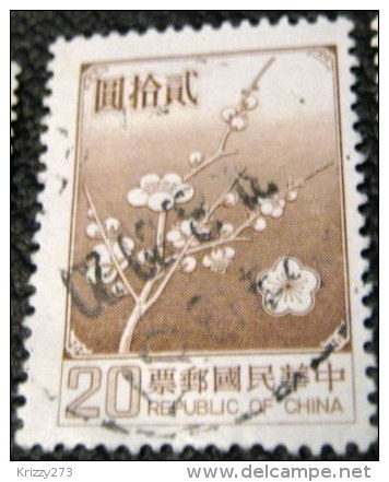 Taiwan 1979 Cherry Blossom National Flower $20 - Used - Gebruikt