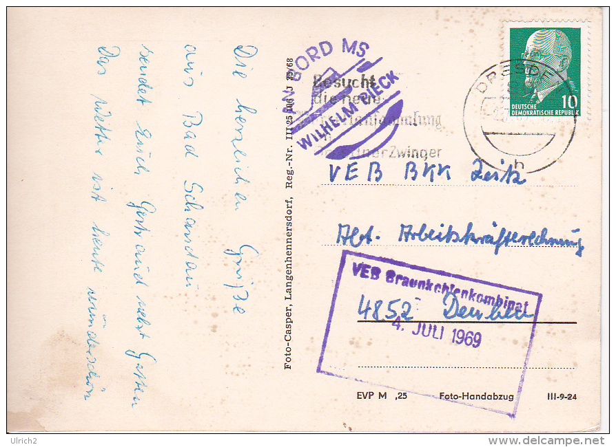 AK Wehlen - Sächsische Schweiz - Mehrbildkarte - Schiffspost MS Wilhelm Pieck - 1969 (17006) - Wehlen