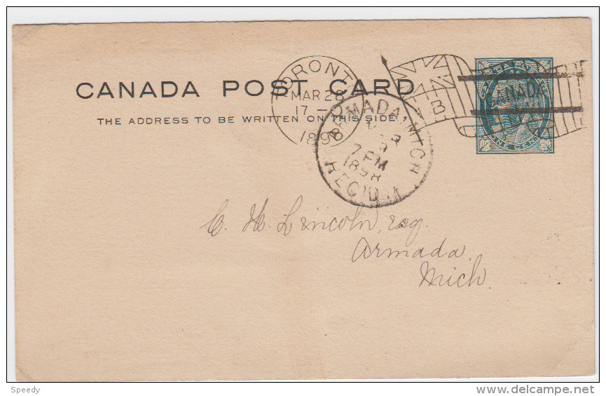 CANANDA : POSTAL STATION. / ENTIER  (H&G  Postcard 18 "TORONTO 28 MAR 1898" + PRIVATE " OFFICE ECECUT. COUNCIL" - 1860-1899 Reign Of Victoria