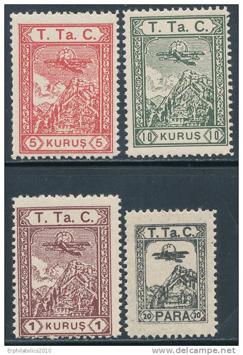 TURKEY 1931-2 POSTAL TAX STAMPS AIR MAIL SC RAC 24-27 F-VF MNH SCARCE AS SUCH - Ongebruikt