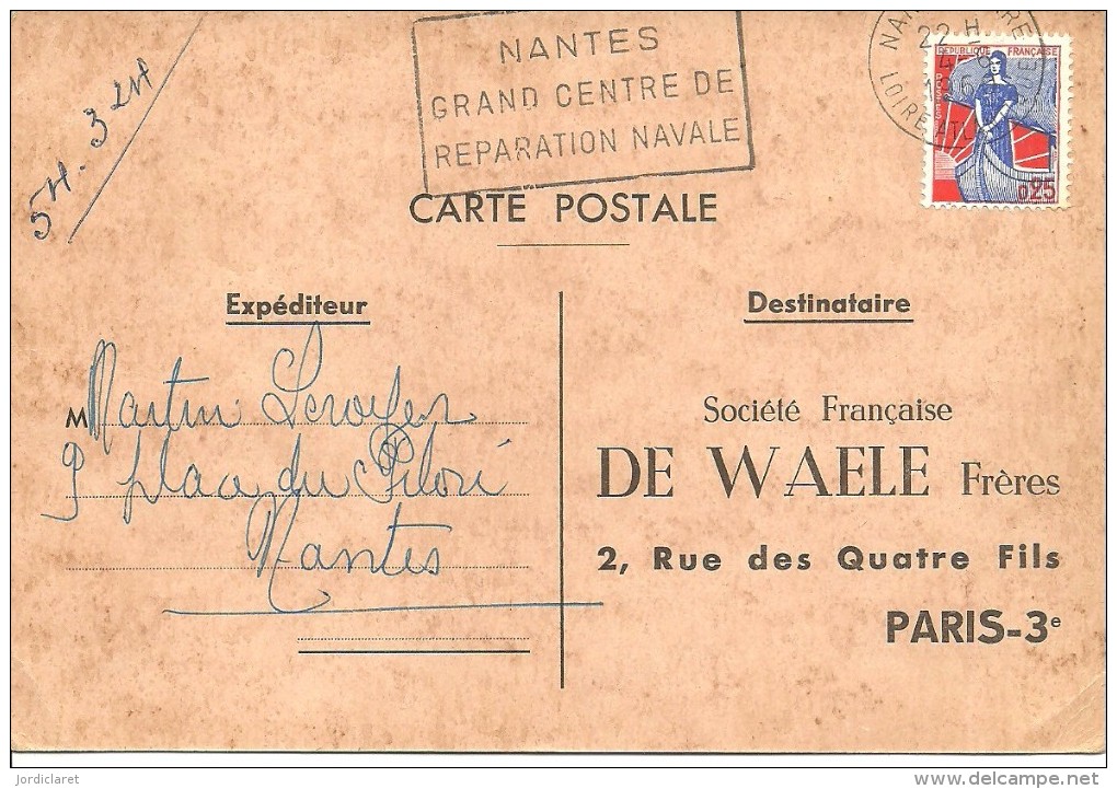 CARTE POSTALE  NANTES GARE - 1921-1960: Periodo Moderno