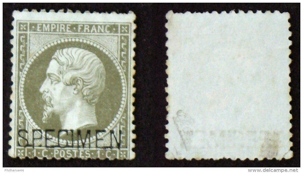 N° 19 SPECIMEN 1c NAPOLEON Neuf NSG B Cote 420€ Signé Calves - Specimen