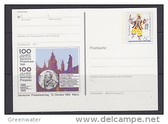 Germany 1989 Deutscher Philatelistentag Mainz Stationery Unused (23308D) - Geïllustreerde Postkaarten - Ongebruikt