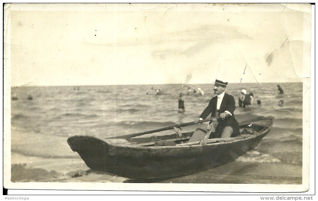 VENEZIA  Agosto 1922  Lo Zio Adone Per La Nipote Angiolina  Mare Bagnanti  Barca A Remi  14x8,5  2 Scans - Persone Anonimi