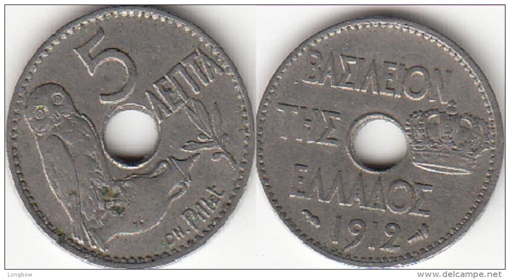 Grecia 5 Lepta 1912 Km#62 - Used - Grecia