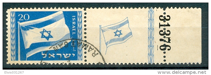 Israel - 1949, Michel/Philex No. : 16, - USED - *** - Full Tab LEFT - Oblitérés (avec Tabs)