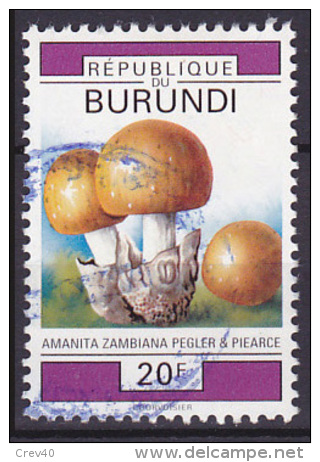 Timbre Oblitéré N° 974(Yvert) Burundi 1992 - Champignons - Oblitérés