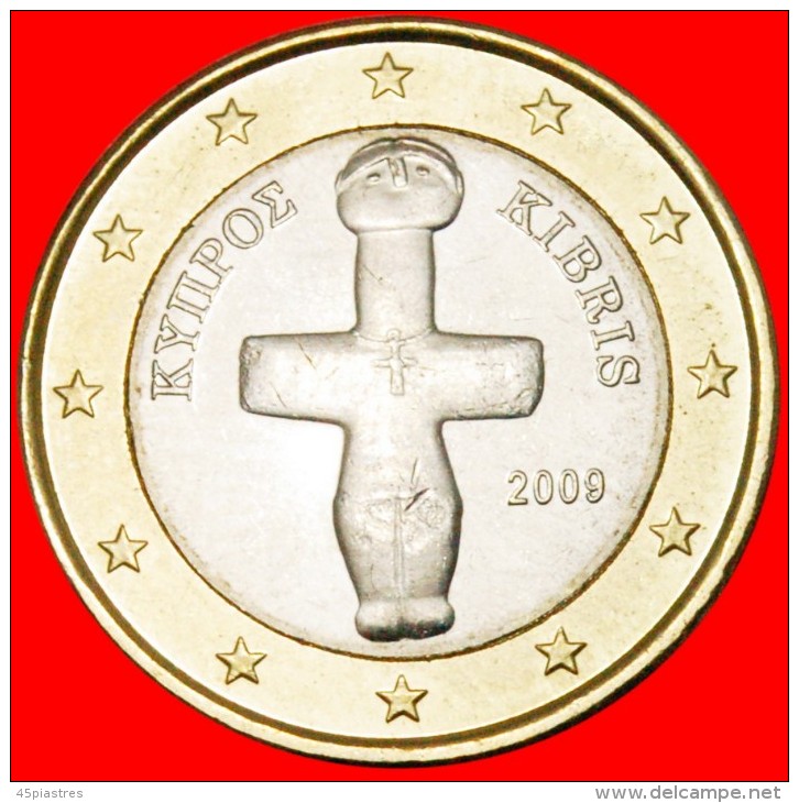 * TYPE 2008-2022 FINLAND: CYPRUS ★1 EURO 2009 UNC!  INTERESTING YEAR! FROM ROLLS! LOW START &#9733; NO RESERVE! - Chypre