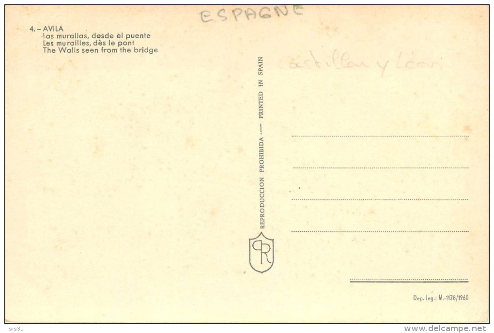 Espagne - Spain - Espana - Castilla Y Leon - Avila - Les Murailles , Dès Le Pont - Semi Moderne Grand Format - état - Ávila