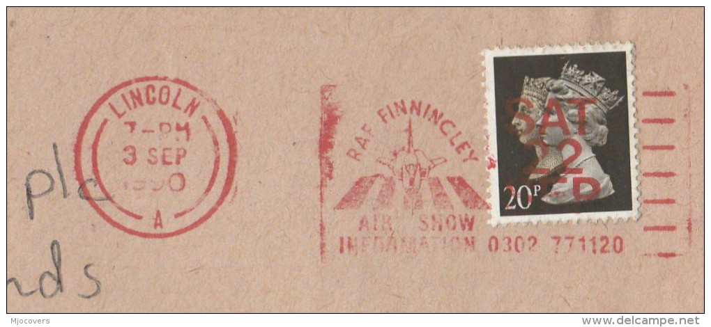 1990 Cover RAF FINNINGLEY AIR SHOW Lincoln GB SLOGAN  Pmk Stamps Penny Black Anniv Airforce Aviation Flight - Lettres & Documents