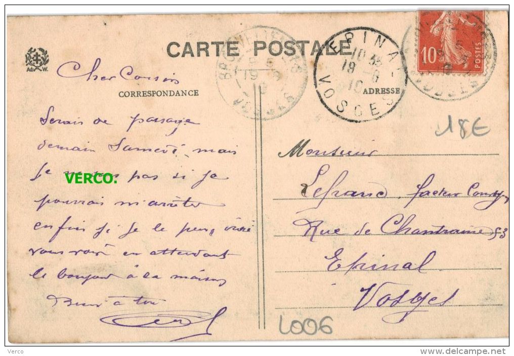 Carte Postale Ancienne De BROUVELIEURES – ENTREE - Brouvelieures