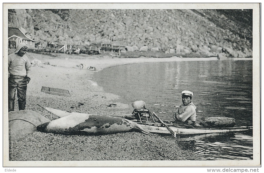 Seal Hunter With Catch Chasseur En Kayak Avec Un Phoque Edit G. Kristensen Polar - Groenland