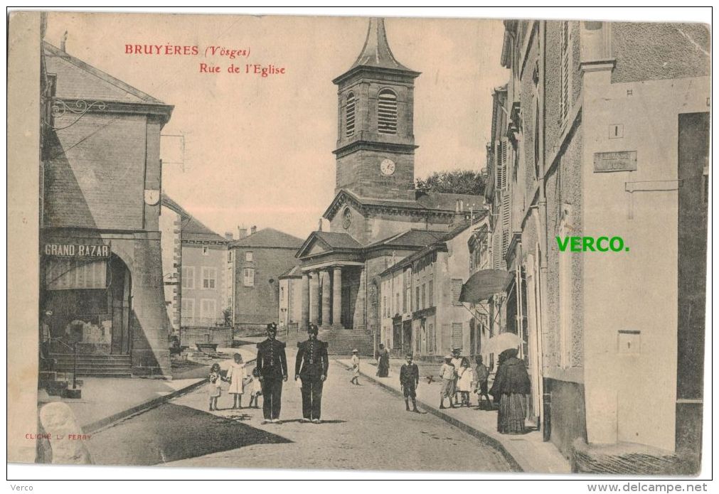 Carte Postale Ancienne De BRUYERES – RUE DE L'EGLISE - Bruyeres