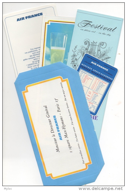 Publicité Aviation. Air France. Lot De 5 Documents "in The Sky" - Advertisements