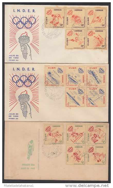 1962-FDC-65 CUBA. FDC. 1962. INDER. SPORT. DEPORTES. SERIE COMPLETA. COMPLETE SET. - FDC