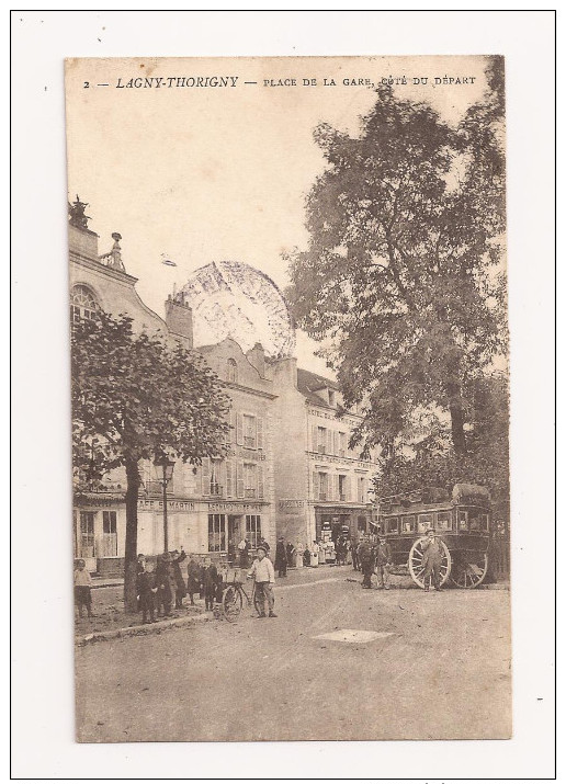 Lagny-Thorigny  77  - Place De La Gare Côté Du Départ  - 1904  - Top Visuel  Assez Rare -  Scan R/V - - Lagny Sur Marne