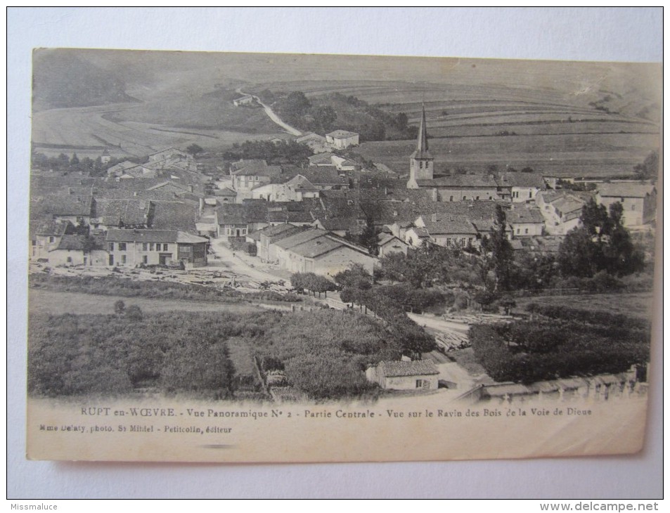 55 Meuse Rupt En Woevre Vue Panoramique N°2 Partie Centrale Vue Sur Le Ravin Des Bois Dela Voie De Dieue - Autres & Non Classés