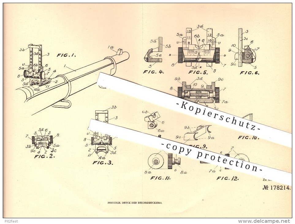 Original Patent - The Mitchell Rifle Sight Company , Ltd. In Toronto , Canada ,1905, Visor For Rifle - 1914-18