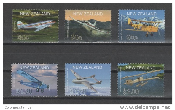 (S1227) NEW ZEALAND, 2001 (Aircrafts). Complete Set. Mi ## 1908-1913. MNH** - Nuevos