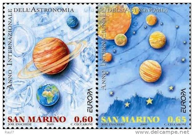 EUROPA - 2009 //  SAN MARINO  // 2 V NEUFS ** (MNH Set)  L'Astronomie. - 2009