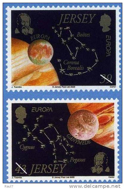 EUROPA - 2009 //  JERSEY // 2 V NEUFS ** (MNH Set)  L'Astronomie. - 2009