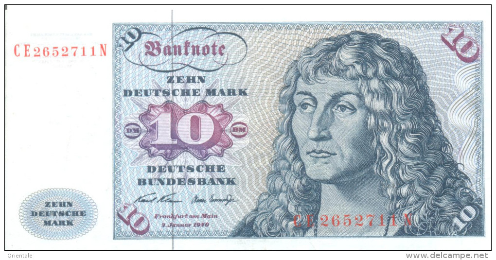 GERMANY FEDERAL REPUBLIC P. 31a 10 M 1970 VF - 10 Deutsche Mark