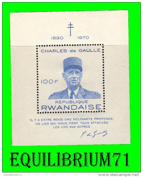 BL23** (415A) Général De Gaulle / Generaal De Gaulle - RWANDA - Neufs