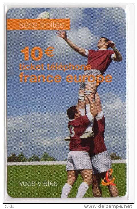 FRANCE PREPAYEE TICKET TELEPHONE 10 € ORANGE RUGBY - FT Tickets