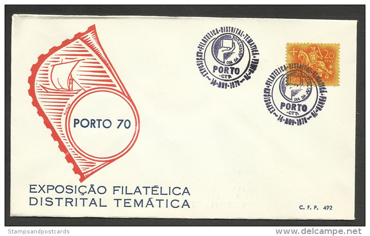 Portugal Cachet Commémoratif  Expo Philatelique 1970 Porto Event Postmark Philatelic Expo - Postal Logo & Postmarks