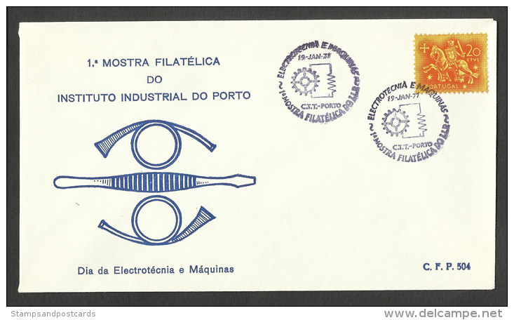 Portugal Cachet Commémoratif  Expo Philatelique Porto 1971 électrotechnique Event Pmk  Stamp Expo Electrical Engineering - Postal Logo & Postmarks