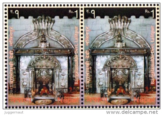 BANGLAMUKHI Temple IMPERF Pair TRIAL/PROOF Stamp NEPAL 2013 MINT/MNH - Hindoeïsme