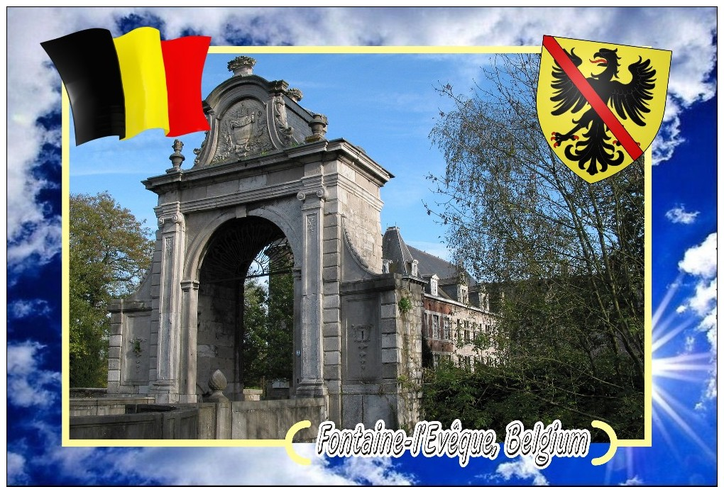 Postcard, Cities Of Europe Collection, Fontaine-l'Evêque, Belgium - Landkaarten