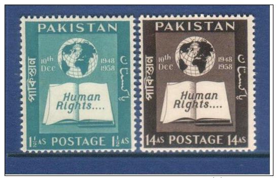 Pakistan 1958 Human Rights   MNH - Pakistan