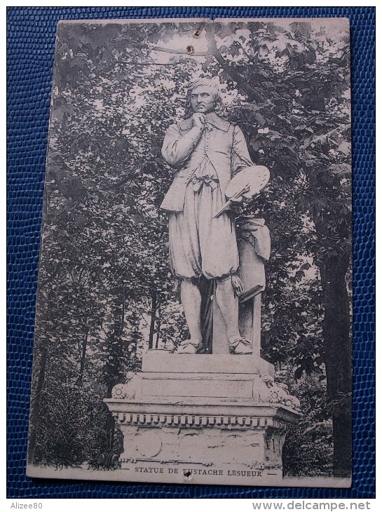 ""    CPA  PARIS  //  STATUE  DE  E.  LESUEUR    "" - Statues